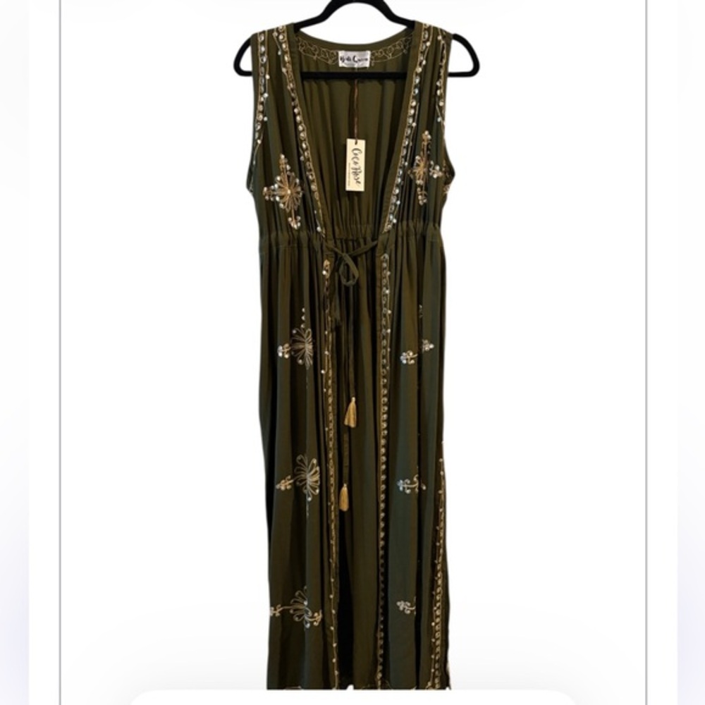 NWT Bali Queen Olive & Gold  Empress Kimono . Bali, Indonesia, Inspired Design